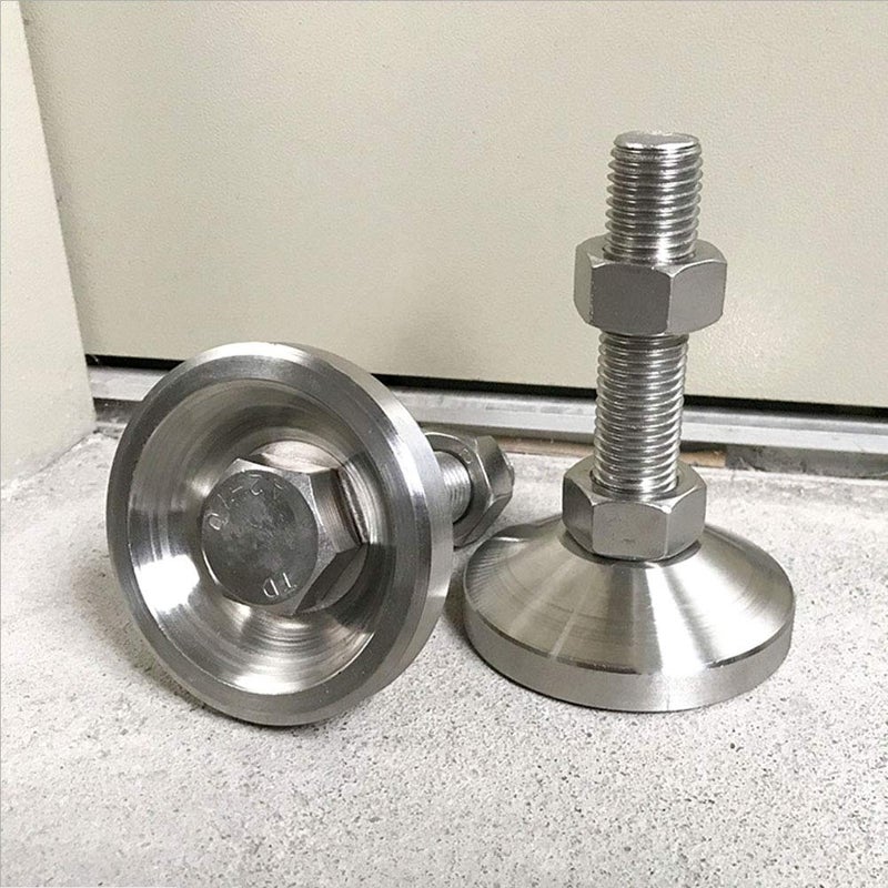 Hyever Leveling Screw Leg Heavy Duty Carbon Steel Nickel Plated 4" Adjustable Feet Leveler for Furniture Mechanical Equipment Pack of 2 - Image 5
